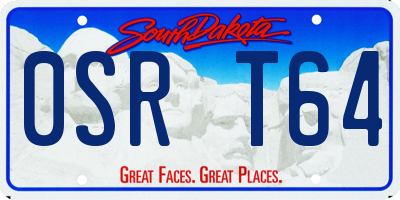 SD license plate 0SRT64
