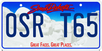 SD license plate 0SRT65