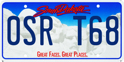 SD license plate 0SRT68
