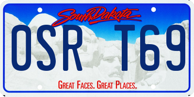 SD license plate 0SRT69
