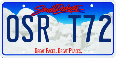 SD license plate 0SRT72