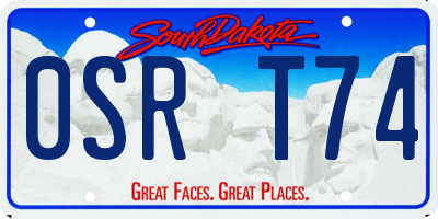 SD license plate 0SRT74