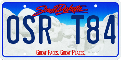SD license plate 0SRT84