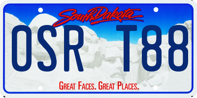 SD license plate 0SRT88