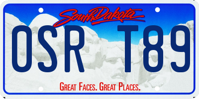 SD license plate 0SRT89