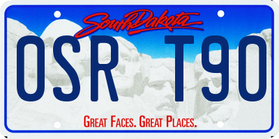 SD license plate 0SRT90