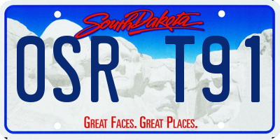 SD license plate 0SRT91
