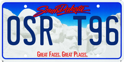 SD license plate 0SRT96