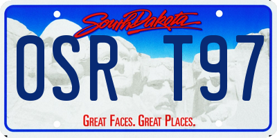 SD license plate 0SRT97