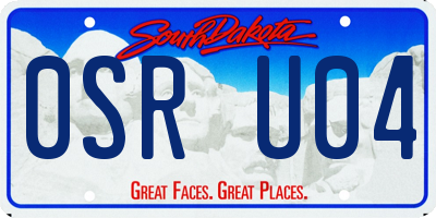SD license plate 0SRU04