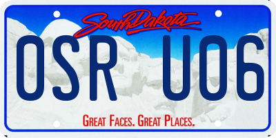 SD license plate 0SRU06