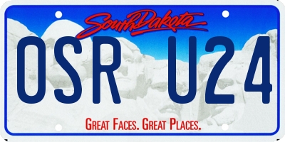 SD license plate 0SRU24