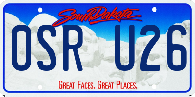SD license plate 0SRU26