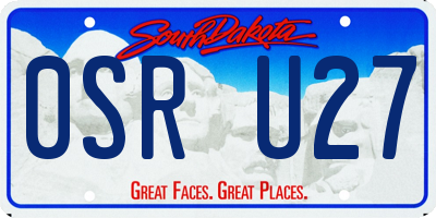SD license plate 0SRU27