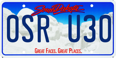 SD license plate 0SRU30