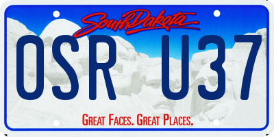 SD license plate 0SRU37