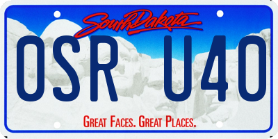 SD license plate 0SRU40