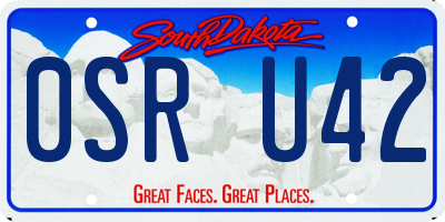 SD license plate 0SRU42
