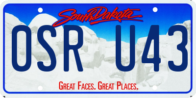 SD license plate 0SRU43