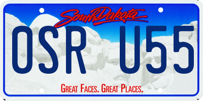 SD license plate 0SRU55