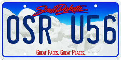 SD license plate 0SRU56
