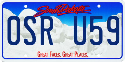 SD license plate 0SRU59