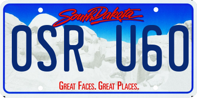 SD license plate 0SRU60