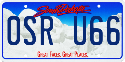 SD license plate 0SRU66