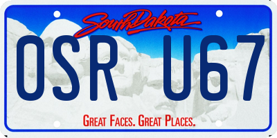 SD license plate 0SRU67