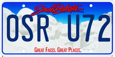 SD license plate 0SRU72