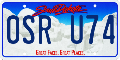 SD license plate 0SRU74