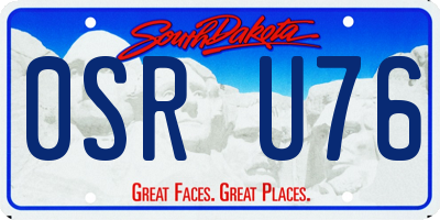 SD license plate 0SRU76