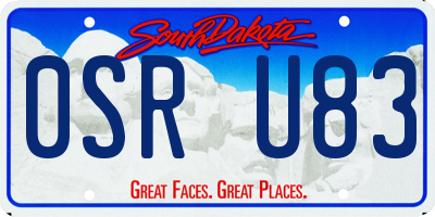 SD license plate 0SRU83