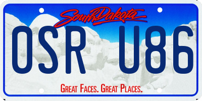 SD license plate 0SRU86