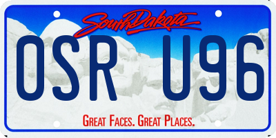 SD license plate 0SRU96