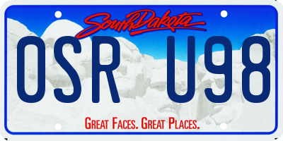 SD license plate 0SRU98