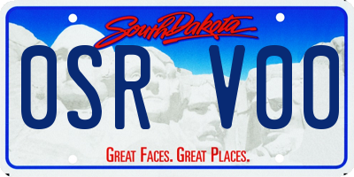 SD license plate 0SRV00