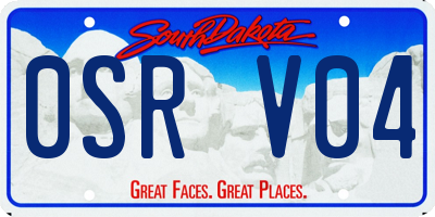 SD license plate 0SRV04