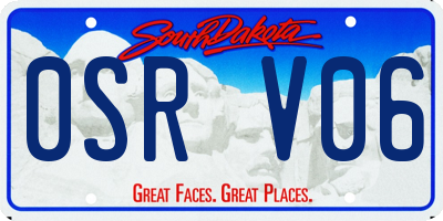 SD license plate 0SRV06