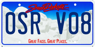 SD license plate 0SRV08
