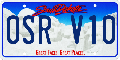 SD license plate 0SRV10