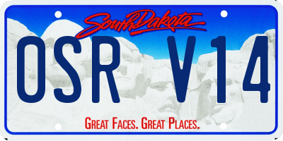 SD license plate 0SRV14