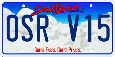 SD license plate 0SRV15