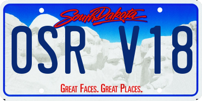SD license plate 0SRV18