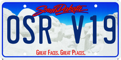 SD license plate 0SRV19