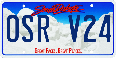 SD license plate 0SRV24