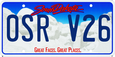 SD license plate 0SRV26