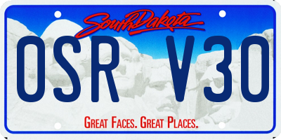 SD license plate 0SRV30