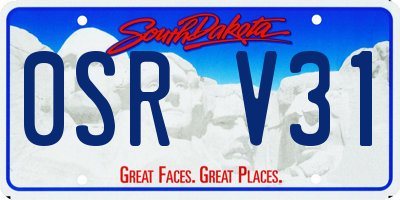 SD license plate 0SRV31