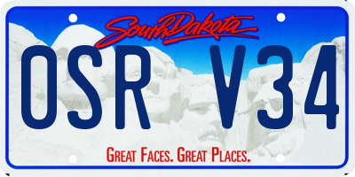 SD license plate 0SRV34